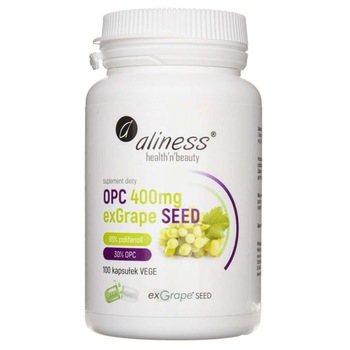 Supliment alimentar exGrape SEED® extract de seminte de struguri 400 mg Aliness, 100 capsule Supliment alimentar exGrape SEED® extract de seminte de struguri 400 mg Aliness, 100 capsule