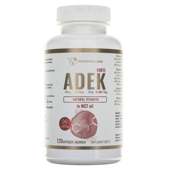 Supliment alimentar ADEK Forte Progress Labs, 120 capsule Supliment alimentar ADEK Forte Progress Labs, 120 capsule