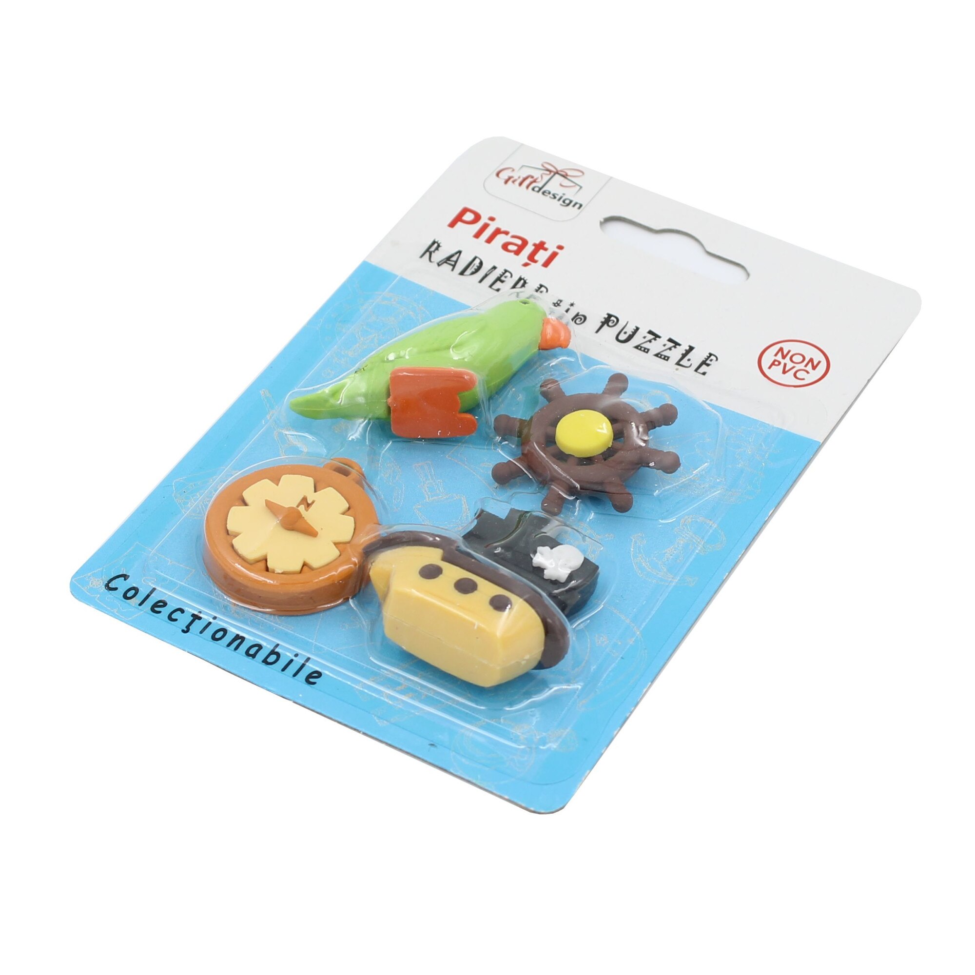 Set radiere colectionabile, tip puzzle, Pirati Busola
