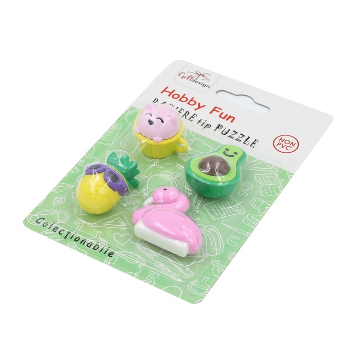 Комплект колекционерски гумички, тип пъзел, Hobby Fun Pineapple