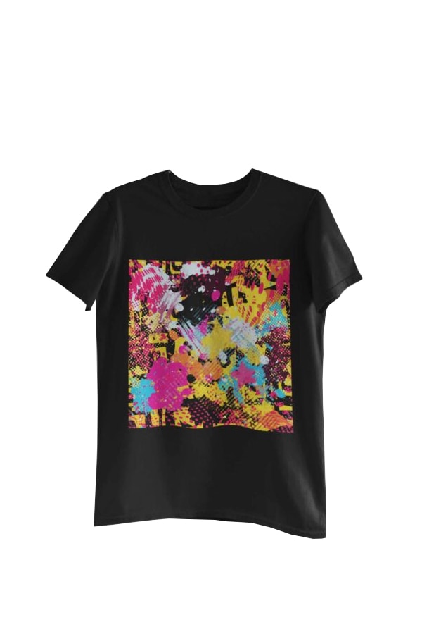 Tricou cu imprimeu Street Splash Ink, Negru