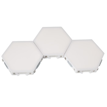 Set 3 panouri luminoase modulare TOUCH LED, Omnia, 4000 K, IP 20, Model hexagonal, Alb Set 3 panouri luminoase modulare TOUCH LED, Omnia, 4000 K, IP 20, Model hexagonal, Alb