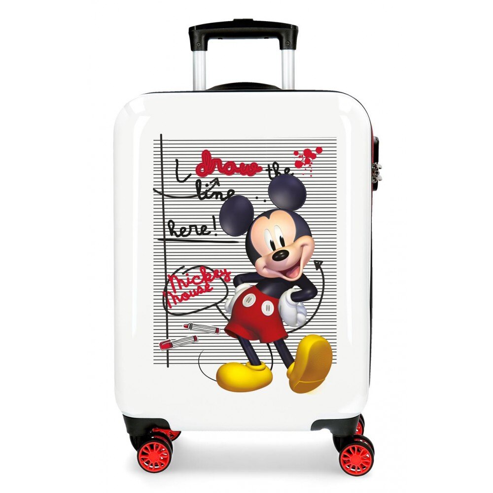 Troler cabina ABS 55 cm 4 roti Mickey Draw The Line
