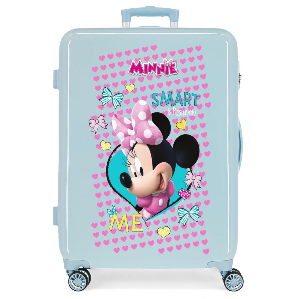 Troler ABS 4 roti duble 65 cm Enjoy Minnie albastru deschis