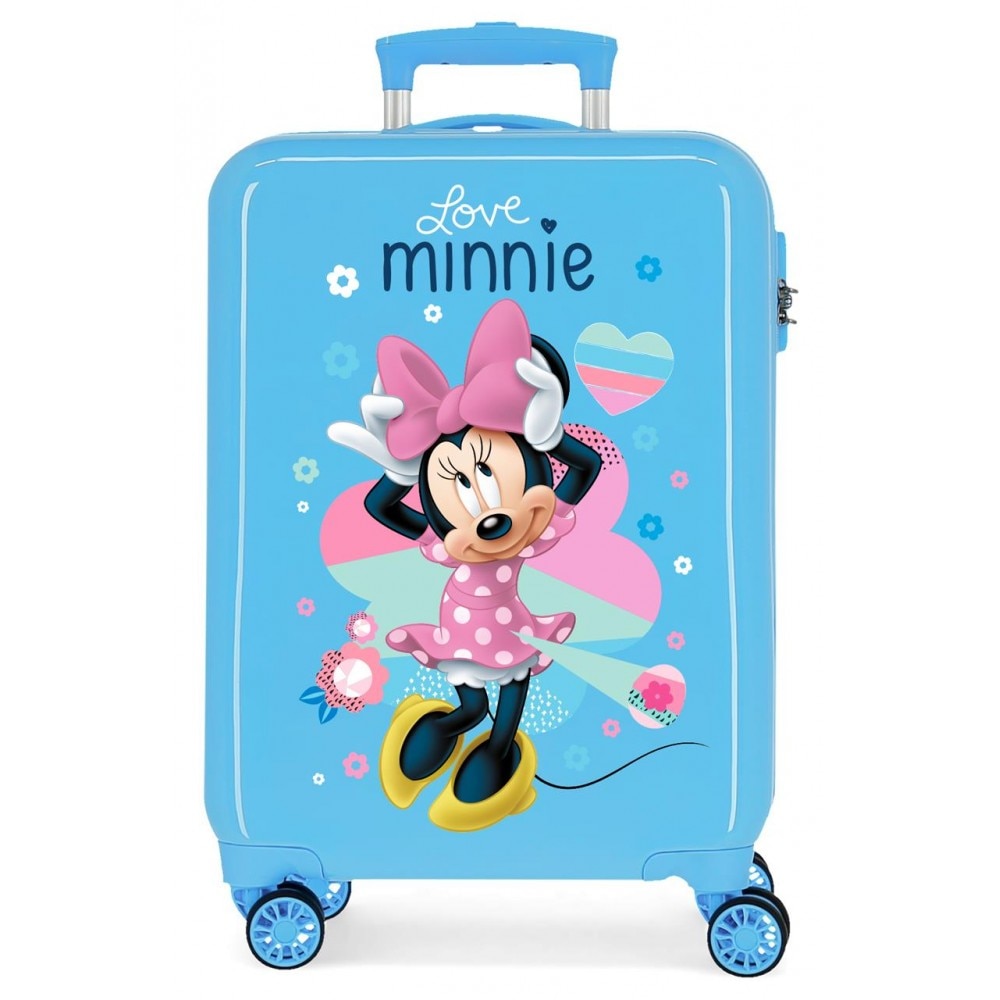 Troler cabina ABS 55 cm Love Minnie albastru