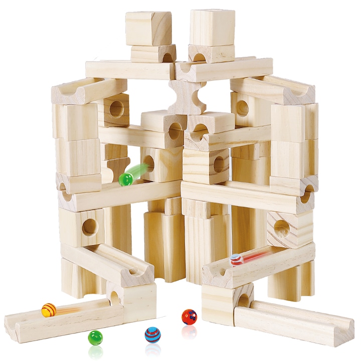 Joc de construit Labrint, din lemn, Unitoys