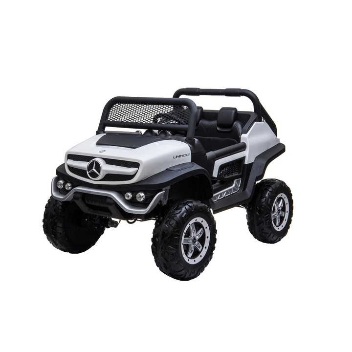 Masinuta electrica Mercedes UNIMOG STANDARD 2x45W 12V, Culoare Alb