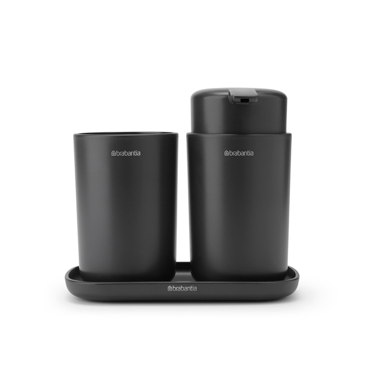 Dozator sapun lichid, Set 3 piece, Negru