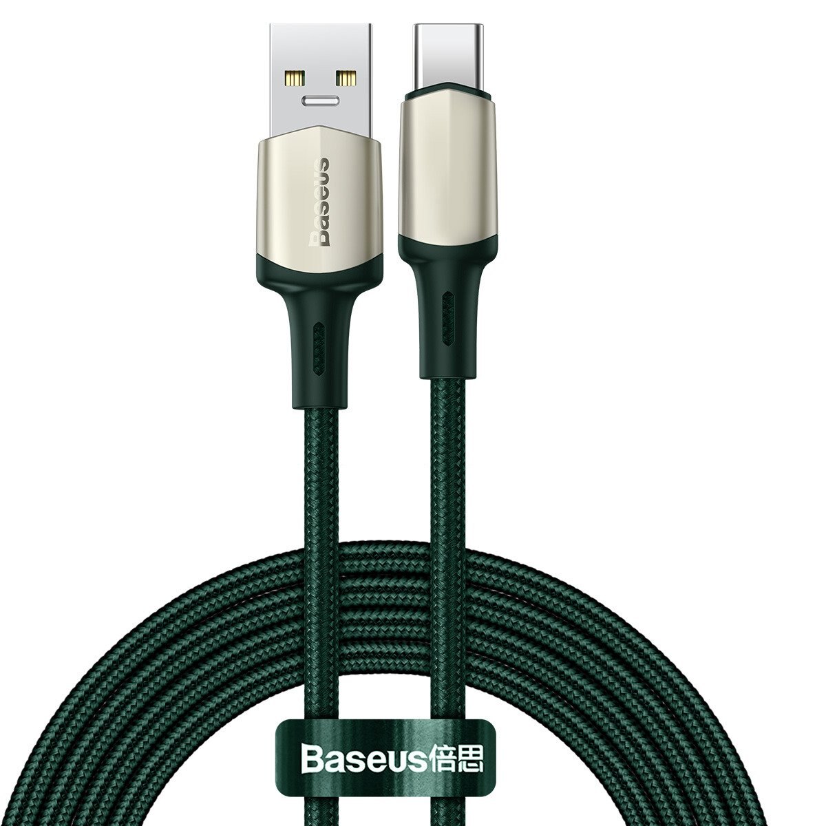Cablu USB-C Baseus Cafule, VOOC, QC, 5A, 2m, verde