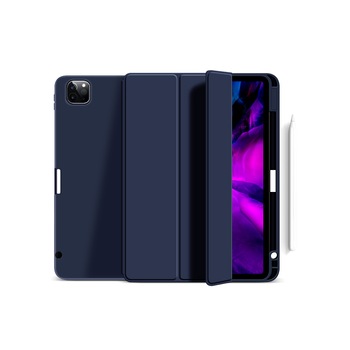 Husa Flip Magnetica cu suport Stylus Pen pentru iPad Pro 12,9 Inch 2020 Albastru Husa Flip Magnetica cu suport Stylus Pen pentru iPad Pro 12,9 Inch 2020 Albastru