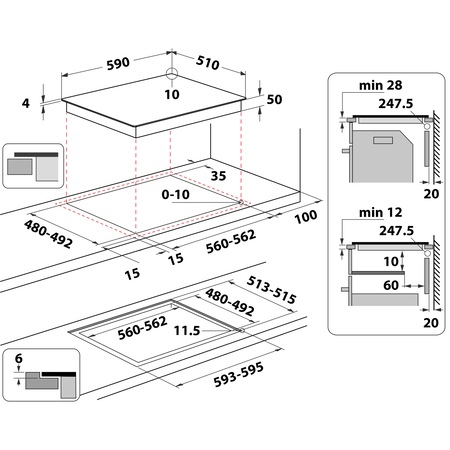 Plita incorporabila Whirlpool WLB6860NES, Inductie, 4 zone de gatit, FlexiCook, Tehnologia 6th Sense, 60 cm, Sticla argintie