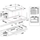 Plita incorporabila Whirlpool GOB616NB, Gaz, 4 arzatoare, Gratare fonta, MultiStep, 60 cm, Negru