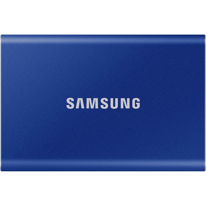 Външен SSD Samsung T7, Преносим, 500GB, USB 3.2, Indigo Blue