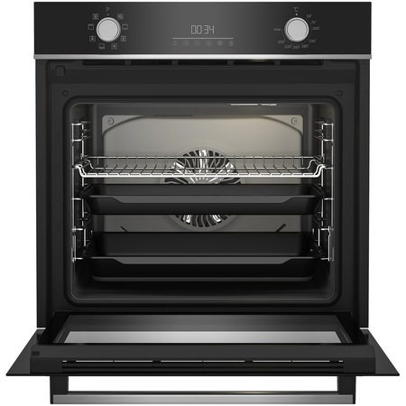 Cuptor incorporabil Beko BBIM13300XM, Electric, 72 l, Autocuratare catalitica, SteamShine Cleaning, Grill, 3D Cooking, Clasa A, Negru