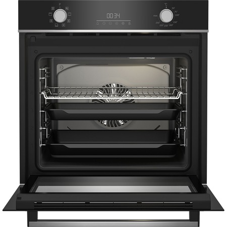 Фурна за вграждане Beko BBIM13300XM, Електрическа, 72 л, Каталитично самопочистване, Сензорен дисплей, SteamShine Cleaning, Grill, 3D Cooking, Клас A, Черно стъкло