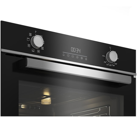 Cuptor incorporabil Beko BBIM13300XM, Electric, 72 l, Autocuratare catalitica, SteamShine Cleaning, Grill, 3D Cooking, Clasa A, Negru