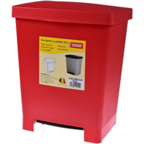 Cos gunoi cu pedala 23 L rosu