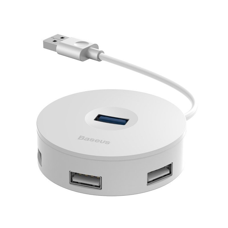 Hub Baseus 4in1 USB la USB 3.0 + 3USB 2.0, 15cm (alb)