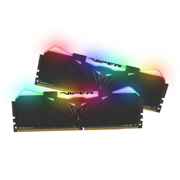 Memorie Patriot Viper RGB Black 16GB (2x8GB) DDR4 3600MHz CL18 Dual Channel Kit Memorie Patriot Viper RGB Black 16GB (2x8GB) DDR4 3600MHz CL18 Dual Channel Kit