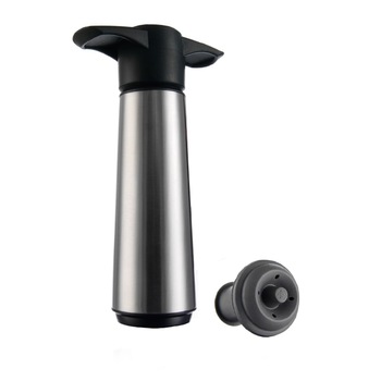 Pompa vacuumare inox si 2 dopuri vacuumare, set Pompa vacuumare inox si 2 dopuri vacuumare, set
