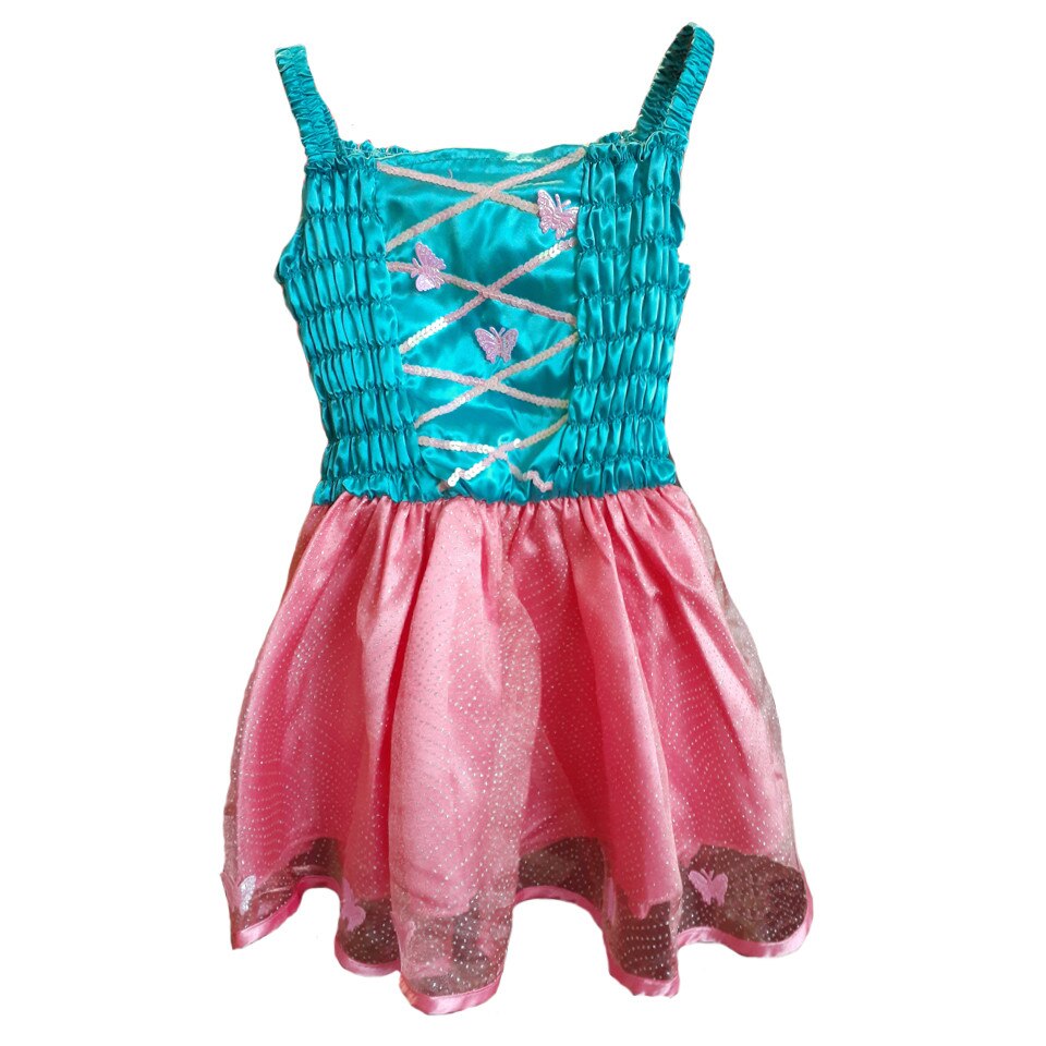 Rochie printesa fete, albastru/roz, marimea 92 cm