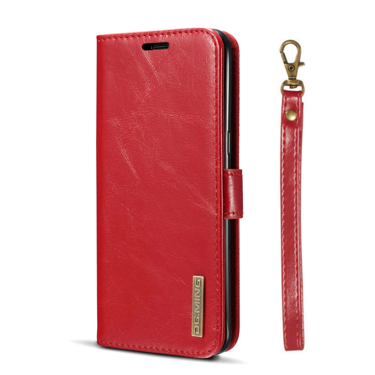 Husa Samsung Galaxy S8 Plus - CaseME, piele, 2 in 1, curelusa mana, inchidere magnetica, tip portofel, back cover, stand, Rosu