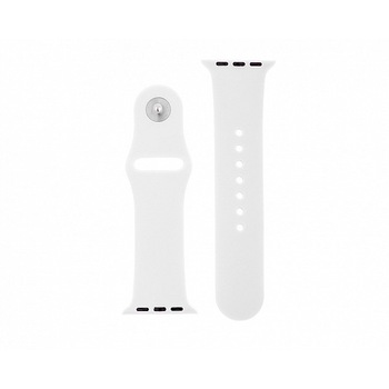 Curea din silicon pentru Apple Watch, compatibil cu dimensiunea 42/44 mm, Alb, BBL1745 Curea din silicon pentru Apple Watch, compatibil cu dimensiunea 42/44 mm, Alb, BBL1745