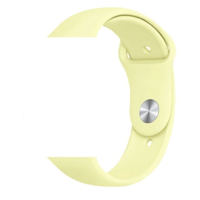 Curea din silicon pentru Apple Watch, compatibil cu dimensiunea 42/44 mm, Galben Lamaie Pal, BBL1777