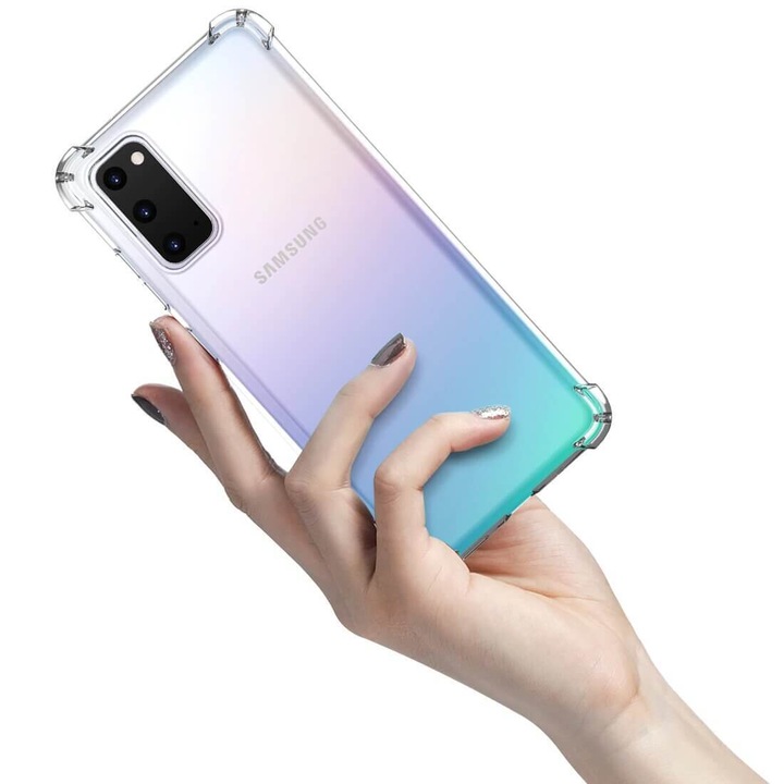 Кейс Nordic, Samsung Galaxy S20, заден гръб прозрачен удароустойчив силиконов висококачествен, Прозрачен