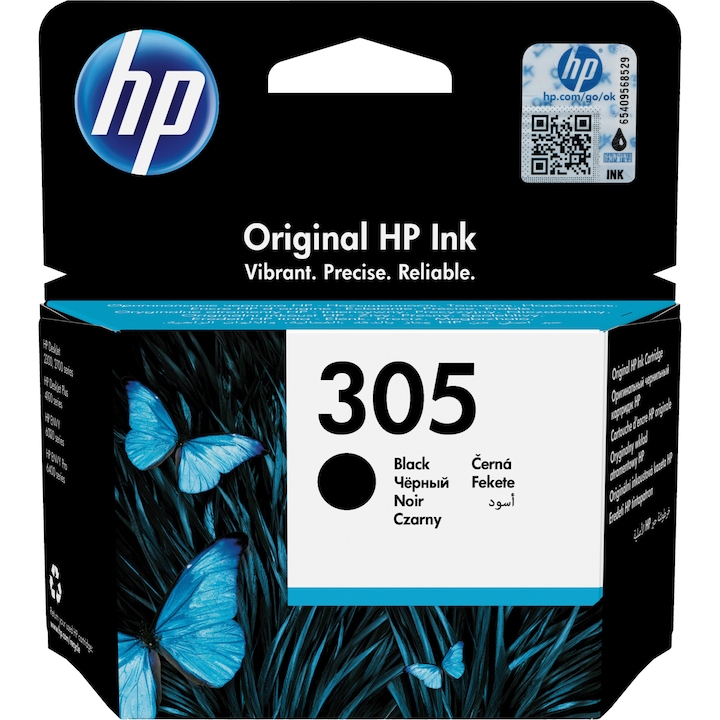Касета с мастило HP 305, Черен, Съвместимост Instant Ink