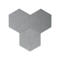 Placare decorativa pereti, Hexagoane pluta autoadezive, TEXTIL Light Grey, 6 bucati