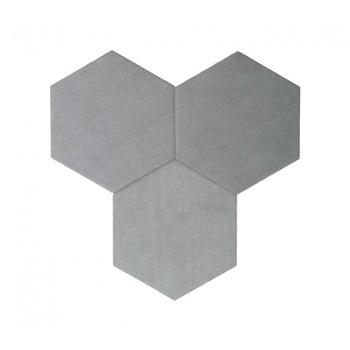 Placare decorativa pereti, Hexagoane pluta autoadezive, TEXTIL Light Grey, 6 bucati Placare decorativa pereti, Hexagoane pluta autoadezive, TEXTIL Light Grey, 6 bucati
