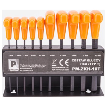 Set chei hexagonale 10 elemente, Powermat PM-ZKH-10T Set chei hexagonale 10 elemente, Powermat PM-ZKH-10T