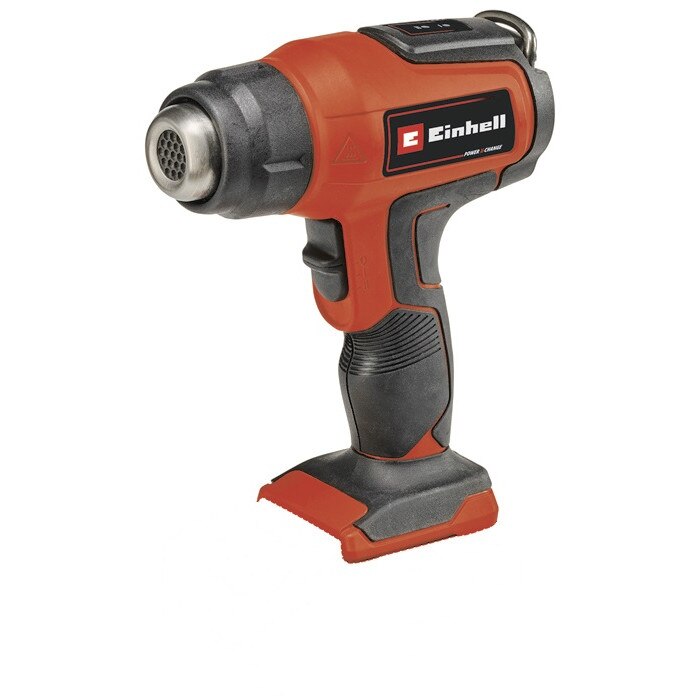 Pistolul cu aer cald fara fir Einhell Power X-Change TE-HA 18 Li - Solo, trepte temperatura 2, temperatura treapta 1 - 350 °C, temperatura treapta 2 - 550 °C, livrat fara acumulator si incarcator