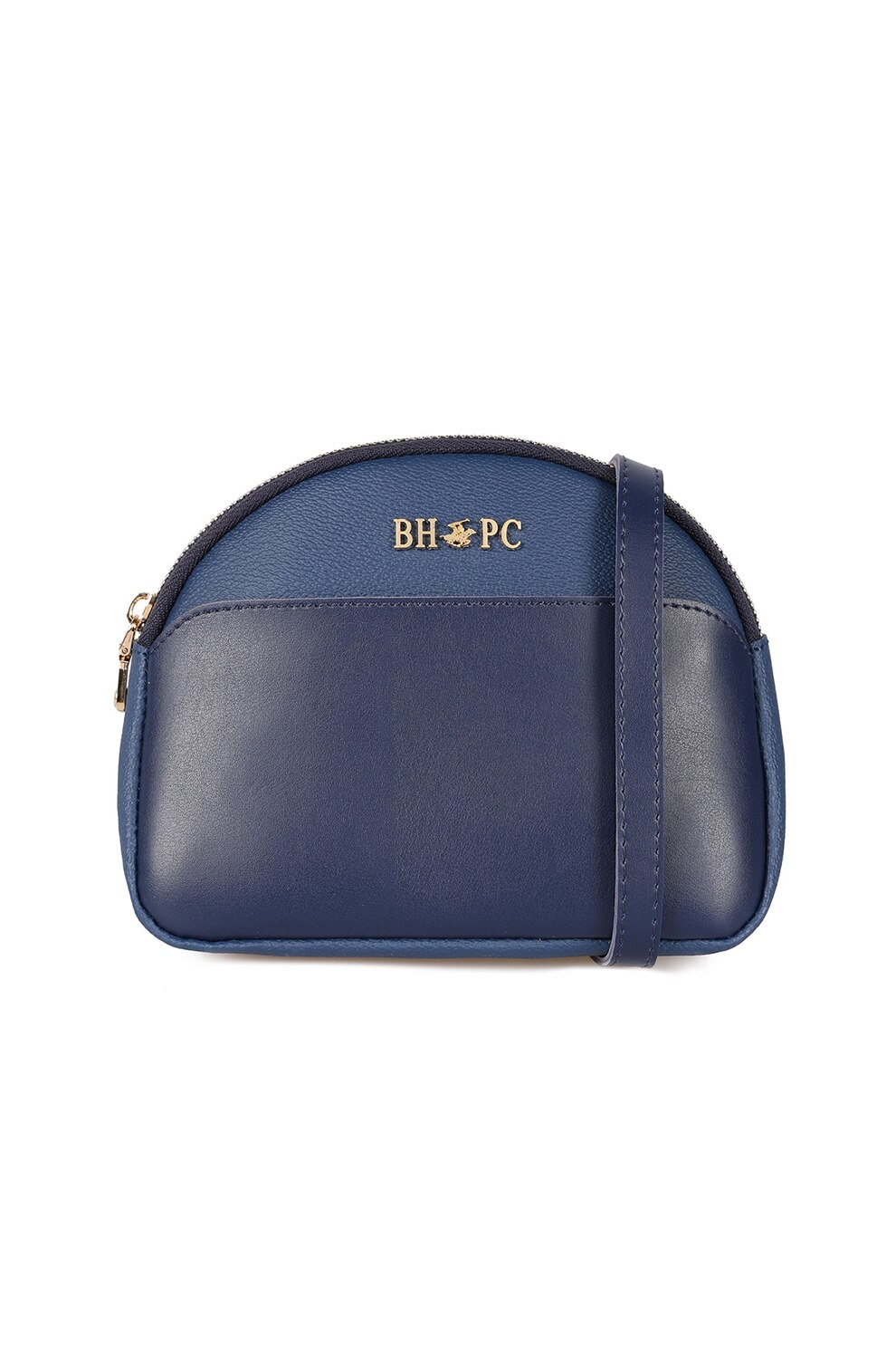 Beverly Hills Polo Club, Geanta crossbody de piele ecologica, cu logo metalic, Bleumarin