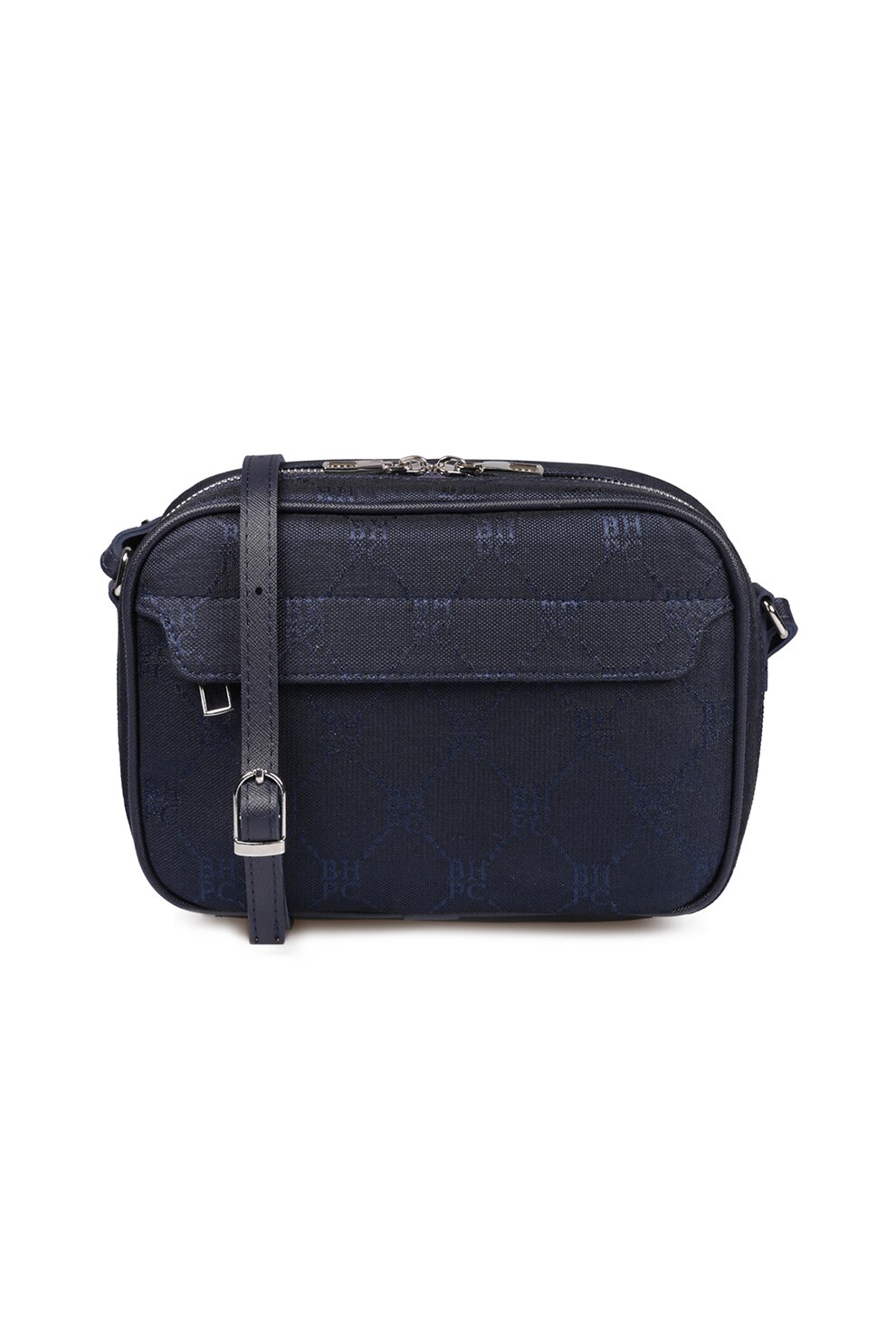 Beverly Hills Polo Club, Geanta crossbody cu model logo, Bleumarin
