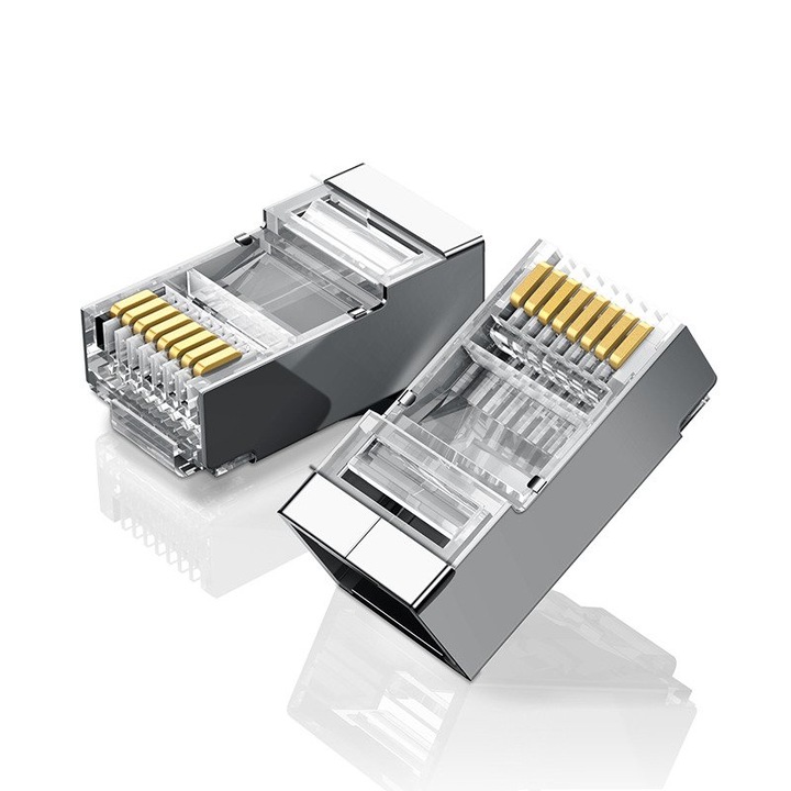UGREEN Ethernet RJ45 метален конектор, 8P/8C, Cat.6, UTP (10бр.)