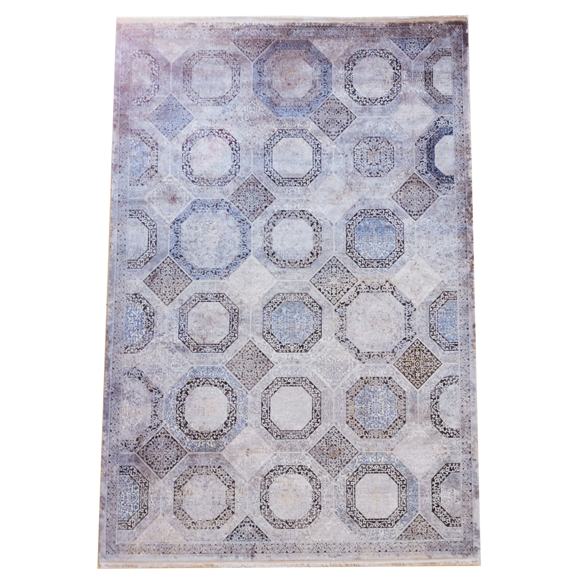Covoare Cornelia 17753A A. Grey/ Cream, 160X230, fire acrilice, 2000000 puncte/mp, modern, 7mm inaltime fir