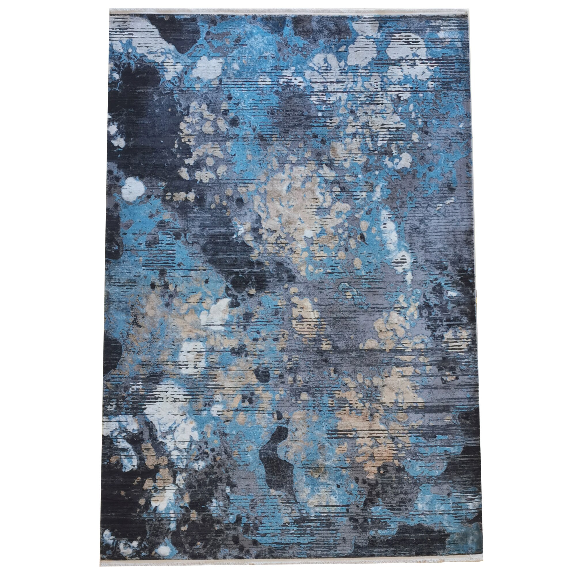 Covoare Cornelia 17822B D Grey/ Blue, 160X230, fire acrilice, 2000000 puncte/mp, modern, culori vibrante, 7mm inaltime fir