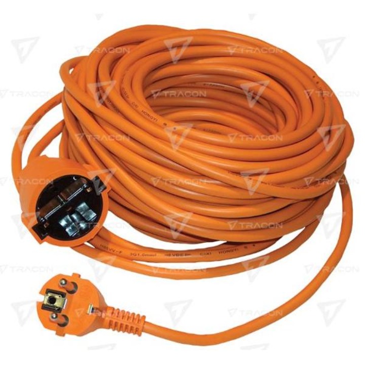 Cablu prelungitor, Tracon, UH10, 10m, 3x1.5mm2 plumb, Portocaliu