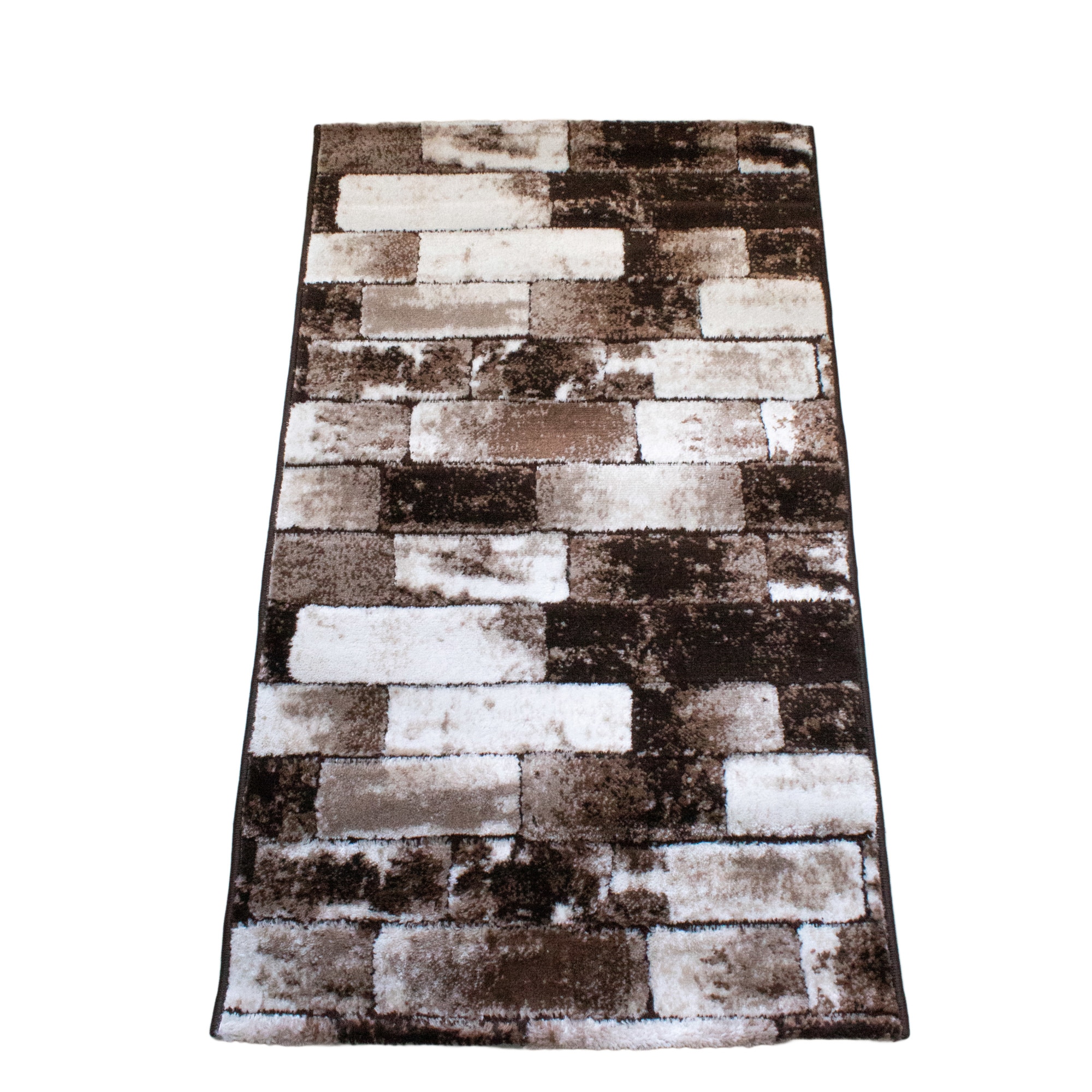 Covor Silver 588A, 80x150 cm,30% poliester 70% polipropilena heat-set , inaltime plus 12 mm, gramaj 1800g/mp, model brown/brown