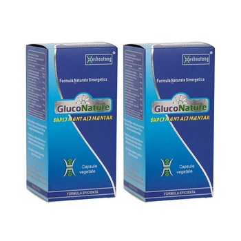 Gluconature, 2 x 60 cps (cura pentru 1 luna) - remediu diabet, glicemie crescuta Gluconature, 2 x 60 cps (cura pentru 1 luna) - remediu diabet, glicemie crescuta