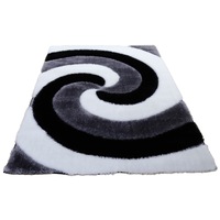 Covor fir lung 3D 150x230 cm-negru/alb