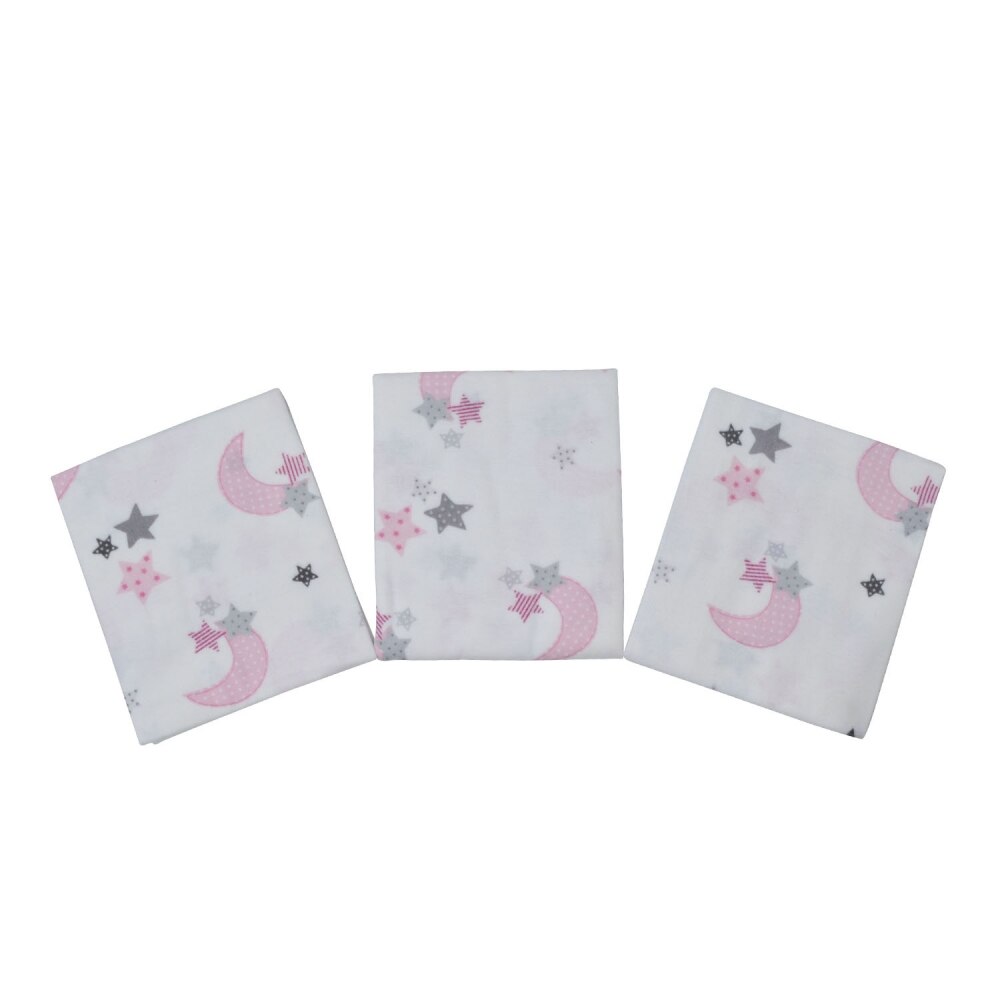 Set 3 scutece din finet 80x80 cm Nichiduta Pink Moon