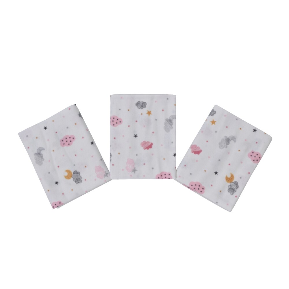 Set 3 scutece din finet 80x80 cm Nichiduta Pink clouds