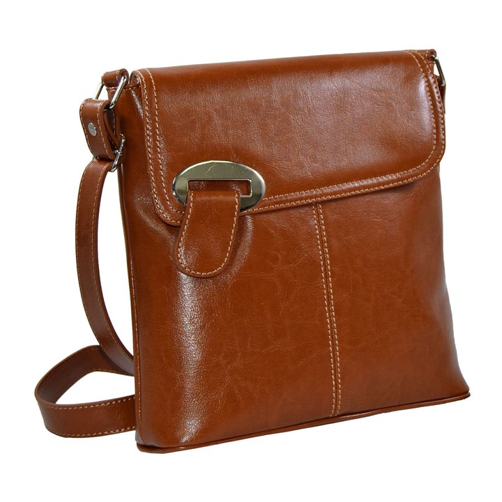 Valódi bőrből készült, dohány barna váltaska, 75 modell, TheBagShop