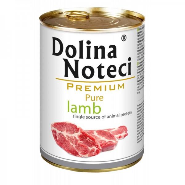 Hrana umeda pentru caini Dolina Noteci Premium Pure cu miel 400 g