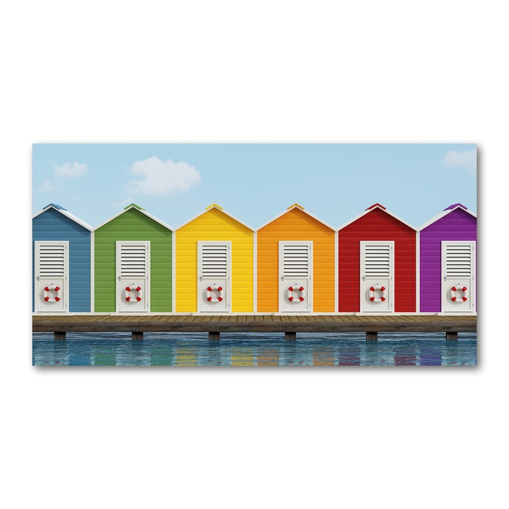 Pictura pe panza. 140 x 70cm. Decorarea peretilor "Cabine de plaja”
