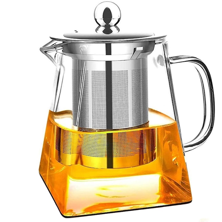 Ceainic cu infuzor Quasar & Co.®, 750 ml, recipient pentru ceai/cafea, transparent