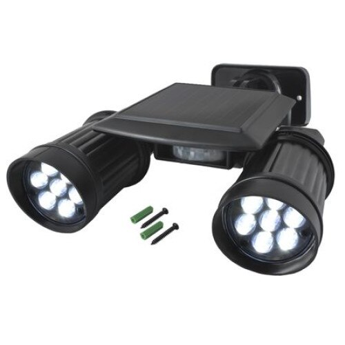 Lampa cu panou solar, GAIA, cu senzor de miscare si senzor de lumina, reglare independenta a celor doua LED-uri, rezistenta la apa IP44